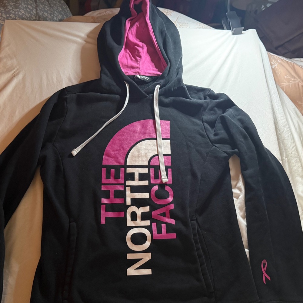 The North Face Womens Pink Ribbon Breast Cancer Awareness Hoodie Black Small